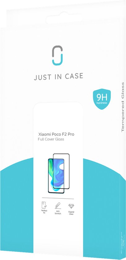 Just in Case Full Cover Tempered Glass Xiaomi Poco F2 Pro Protector - Black - Just in Case