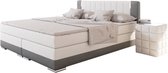 Boxspring Isolde Wit - Kunstleer - 180x200cm - Hoogte 100 cm