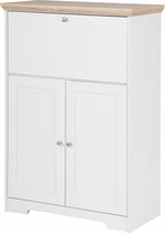 Nanna|Secretaire Wit Eiken 3 Deurs