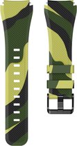 Siliconen bandje - geschikt voor Samsung Gear S3 / Galaxy Watch 46 mm / Watch 3 45 mm - camouflage groen