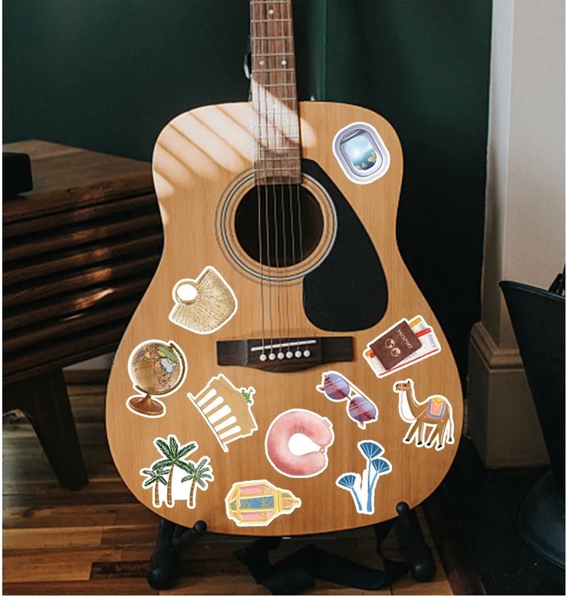 Travel Stickers 50 Stuks | Vakantie Stickers | Reis | Reizen | Zon | Paspoort | Vliegtuig | Holiday | Camera | Laptop Stickers | Stickers Kinderen | Stickers Volwassenen | Stickervellen | Plakstickers | Stickers Koffers | Bullet Journal | — afbeelding 3