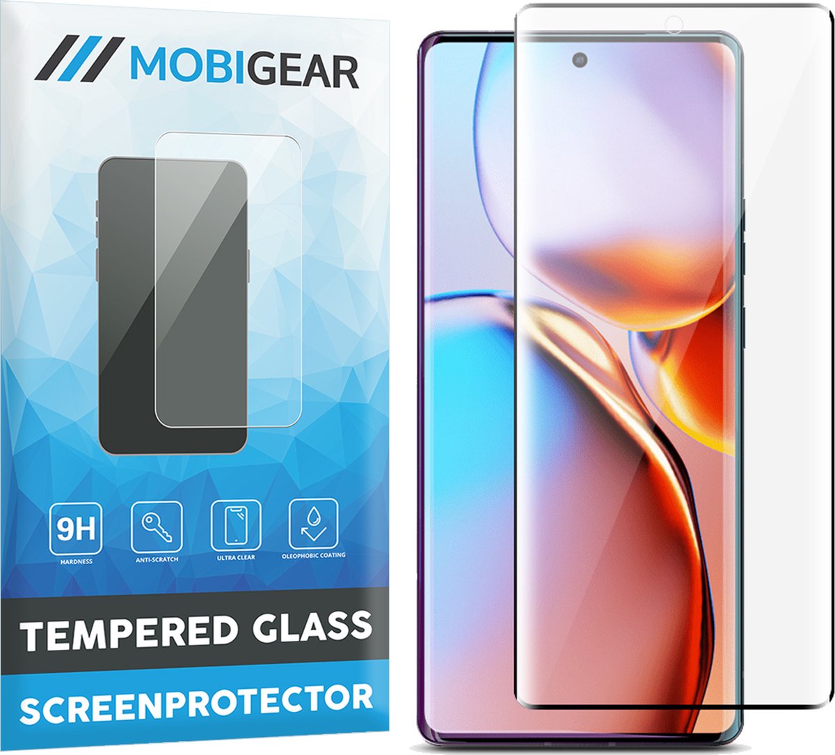 Mobigear Screenprotector geschikt voor Motorola Edge 40 Pro Glazen | Mobigear Premium Screenprotector - Case Friendly - Zwart