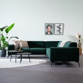 Bronx71® Velvet hoekbank Vegas groen links/rechts