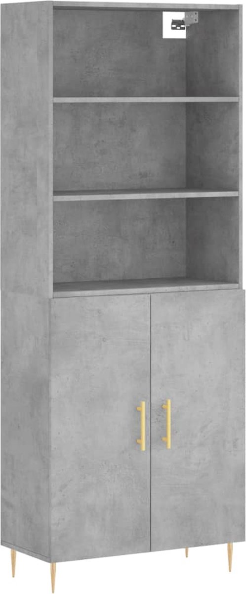 vidaXL Hoge kast 69,5x34x180 cm bewerkt hout wit, hoge kast met lade, opbergkast, zijkast, kast, bijzetkast, dressoir, buffetkast, wandkast, muurkast