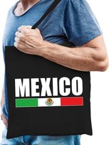 Katoenen Mexicaans supporter tasje Mexico zwart - 10 liter - Mexicaanse supporter cadeautas