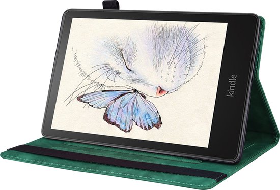 Case2go - Étui pour Kindle Paperwhite (2021) - Étui portefeuille Business - Avec porte-cartes - Vert