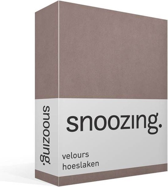 Snoozing velours hoeslaken - Lits-jumeaux - Taupe