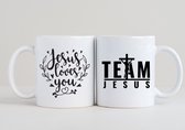 2 Christelijke Mokken - Jesus loves you + Team Jesus