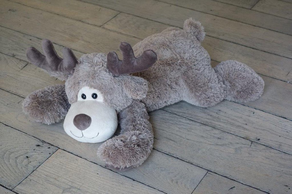 Pluche rendier liggend donker bruin 60 cm | WAC-33524 | La Galleria