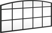vidaXL - Wandspiegel - boog - 60x30 - cm - ijzer - zwart