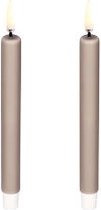 Uyuni LED Kleine TafelKaars Zandsteen - Smooth, Set van 2, 1,3x13,8cm