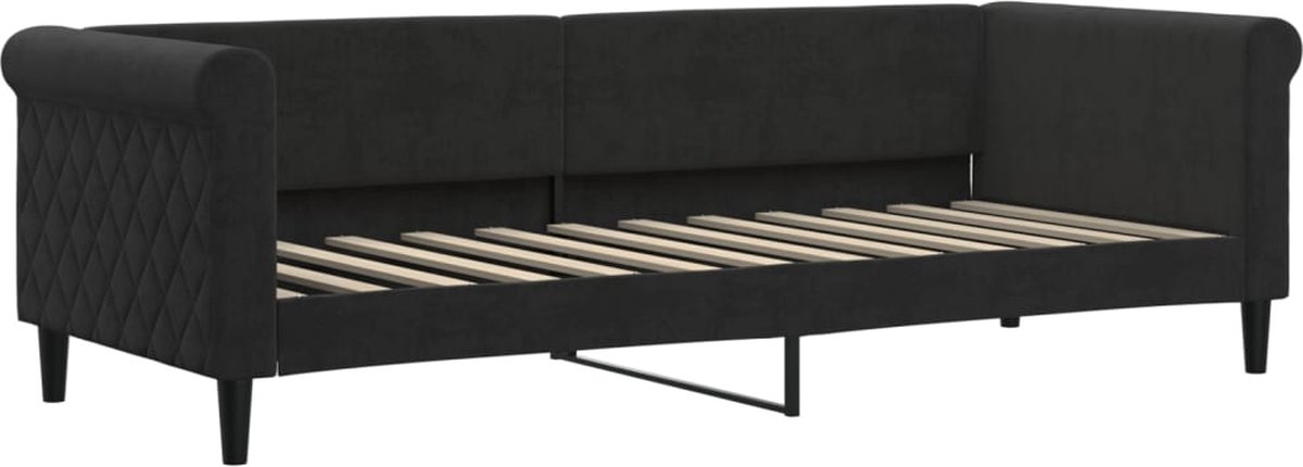 vidaXL Slaapbank - 80x200 - cm - fluweel - zwart