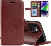 Coque pour iPhone 15 - MobyDefend Wallet Book Case (fermeture arrière) - Marron - Étui pour téléphone portable - Étui de téléphone Convient pour : iPhone 15