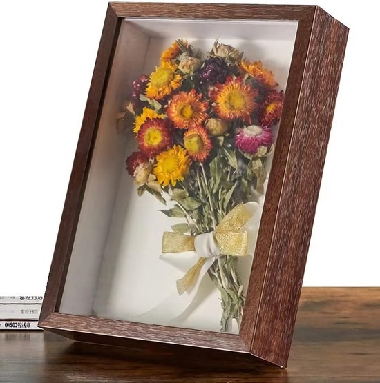 3D-fotolijst plexiglas ruit houten decoratie moderne fotolijst displaydoos diep objectframe voor vulling voor bloemen medailles kaartjes schaduwdoos als cadeau voor familie vrienden
