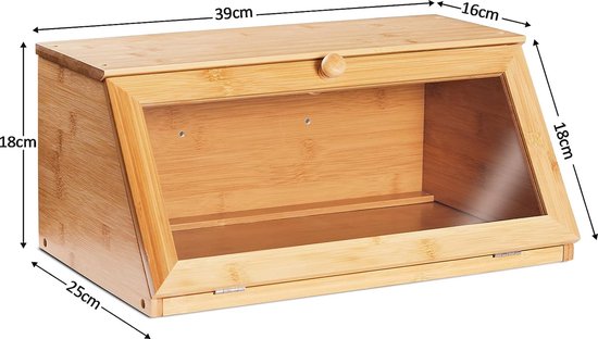 Broodtrommels Broodtrommel Bamboe broodtrommel met grote capaciteit Blijf vers brood bewaren voor aanrechtblad in de keuken Broodhouder Bespaar ruimte