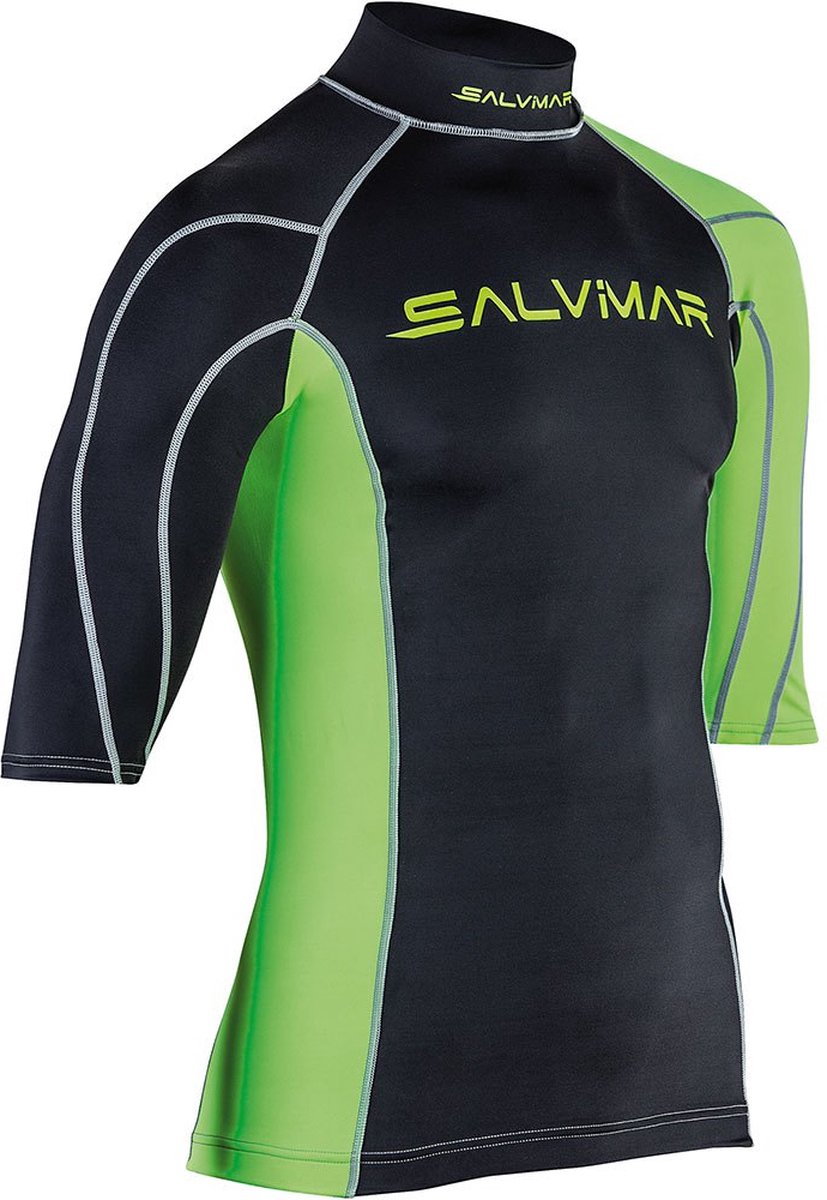 Salvimar Rash Guard Uv T-shirt Met Korte Mouwen Groen,Zwart S Man