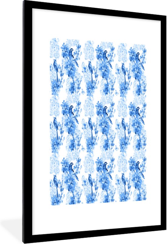 Cadre photo avec poster - Fleurs - Blossom - - Blauw - 80x120 cm - Cadre poster