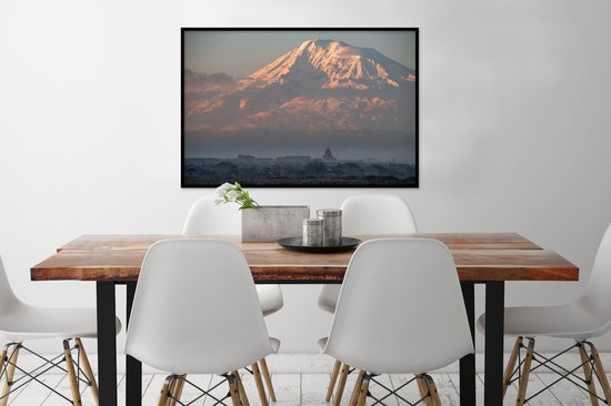 Cadre photo avec affiche - Mont Ararat avant le lever du soleil en Turquie - 90x60 cm - Cadre pour affiche