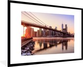 Fotolijst incl. Poster - New York - Brooklyn - Bridge - 90x60 cm - Posterlijst