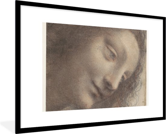 Fotolijst incl. Poster - The Head of the Virgin - Leonardo da Vinci - 120x80 cm - Posterlijst
