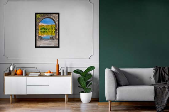 Fotolijst incl. Poster - Bomen - Bos - Water - Doorkijk - 40x60 cm - Posterlijst