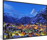 Fotolijst incl. Poster - Zonsopgang boven Zwitserse Matterhorn in Zermatt - 30x20 cm - Posterlijst
