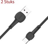 M.TK Datakabel USB-C 1M 2.4A | USB C naar USB A | USB 3.0 | USB C naar USB A Kabel 1M - Zwart Kleur (2 Stuks)