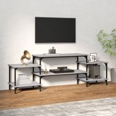The Living Store TV-meubel - Grijs Sonoma Eiken - 157 x 35 x 52 cm - Duurzaam hout - Voldoende opbergruimte - Aanpasbare poten