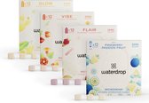 Set de commande de microboissons waterdrop® | 48 cubes d'hydratation en 4 saveurs | Aux extraits naturels de fruits et de plantes + vitamines | boisson en poudre sans sucre édulcorée à la stévia | Pour une eau aromatisée…