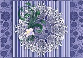 Fotobehang - Vlies Behang - Luxe Ornament paars - Abstact - Patroon - 312 x 219 cm