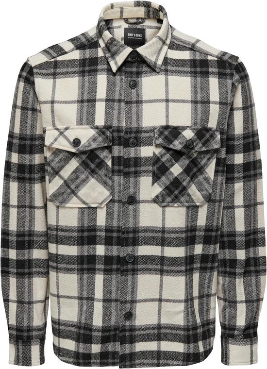 Chemise homme ONLY & SONS ONSMILO LIFE OVR CHECK LS SHIRT NOOS - Taille S