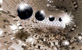 Fotobehang - Vlies Behang - 3D Tunnel van Puzzelstukjes - 208 x 146 cm