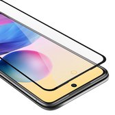 Cadorabo Screenprotector geschikt voor Xiaomi RedMi NOTE 10 5G / POCO M3 PRO 5G Volledig scherm pantserfolie Beschermfolie in TRANSPARANT met ZWART - Gehard (Tempered) display beschermglas in 9H hardheid met 3D Touch