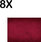 BWK Textiele Placemat - Rode Vegen Achtergrond - Set van 8 Placemats - 35x25 cm - Polyester Stof - Afneembaar