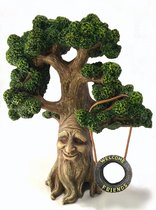 Fee en Gartengnome Boom, magische grootvader miniatuurboom met afneembare in het donker lopende welkomstbord voor feeën en gazonkabouters