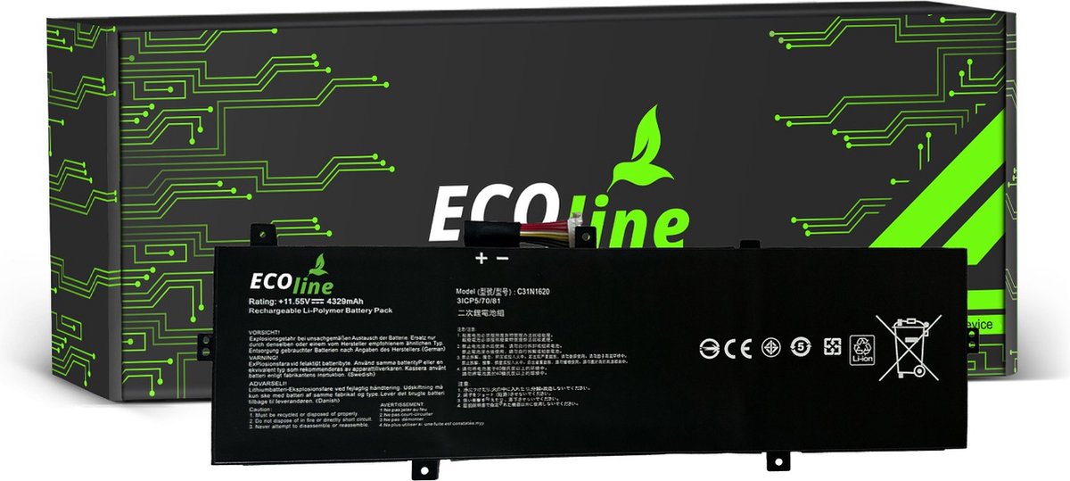 EcoLine - C31N1620 0B200-02370000 Batterij Geschikt voor de Asus ZenBook UX430 UX430U UX430UA UX430UN UX430UQ / 11.55V 4329mAh.