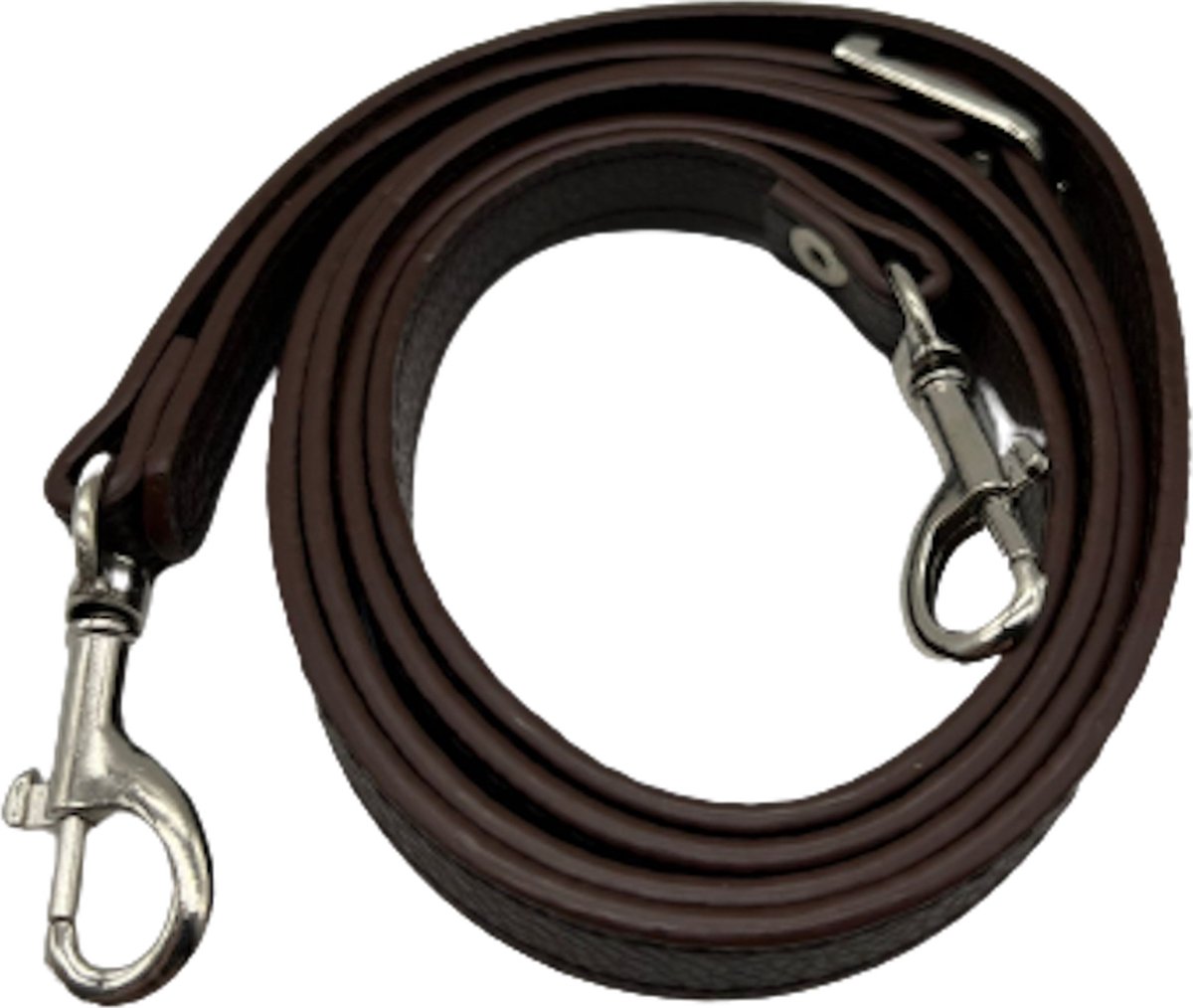 FIFO Verstelbare Modieuze Kunst Leren Schouderriem Tas – Donkerbruin/Zilverkleurig – Schouderband – Leren Tassen riem – Fashion – Leer – Losse riem – Losse band – Tassen band – Tassen hengsel