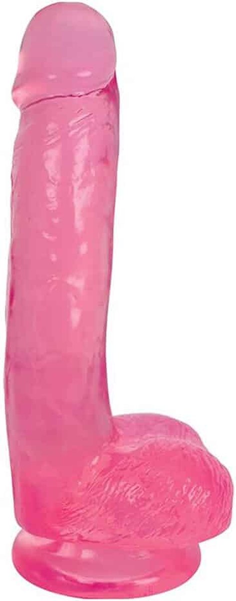 Goedkoopste Curve Toys Slim Stick Cherry Ice - Dildo met ballen - 18 cm pink