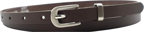 Fana Belts Smalle Dames Riem - Zilveren Lus - Trendy Riemen - Kwaliteitsriemen - Taillemaat 125 - Grote Maat Damesriem