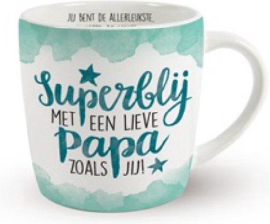 Koffie - Mok - Papa - lint: "Speciaal voor jou" - Cadeauverpakking met gekleurd lint