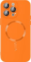 iPhone 14 Pro Hoesje Backcover - Oranje - iPhone 14 Pro case - hoesje iPhone 14 Pro draadloos laden - Oranje - GSMNed Hoesje - New Model