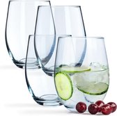 Drankglazen, waterglazen van Neutrum-calciumglas, 580 ml drinkglazen, doorzichtige wijnglazen, moderne universele glazen, sapglazen, glazenset (Susanne, 4)