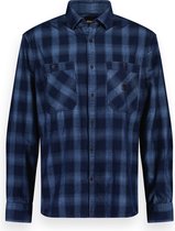 Twinlife Heren Geruit Overshirt Geweven - Shirt - Comfortabel - Herfst en Winter - Blauw - 2XL