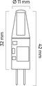 LED Line - LED G4 - 1.5W vervangt 15W - 6000K daglicht wit - 30x10mm