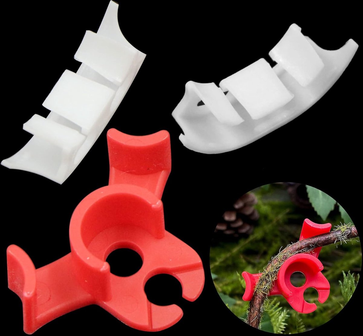 Plant Bender Bending Clips, 90 graden, tomatenplantentrainer, 2 stijlen, plantenbuiging, takklemmen voor het buigen van plantenstammen en het veranderen van de groeirichting, 100 stuks