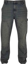 Urban Classics - Double knee jeans Broek rechte pijpen - Taille, 34 inch - Blauw