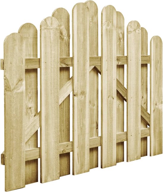 VidaXL Portillon Jardin Bois Pin Imprégné Vert 100x100 Cm - Clôture Terrasse Robuste