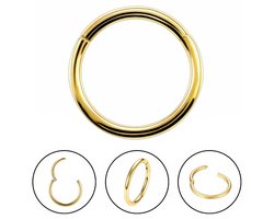 Fako Bijoux® - Chirurgisch Stalen Ring Piercing - Diameter 12mm - Dikte 1.2mm - Ringetje geschikt voor Helix, Tragus, Septum, Lip, Neus & Wenkbrauw - Goudkleurig
