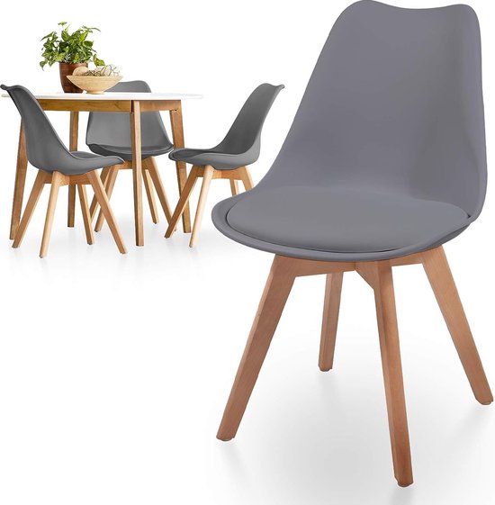 Set Van 4 Celle Style Eetkamerstoelen Van Teakhout Teakhout - Sklum
