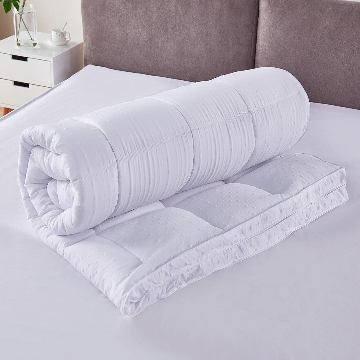 MATRAS TOPPER 3D microvezel matrastopper,antislip,extra zacht 135 x 190 cm,perfect voor divanbedden of waterbedden